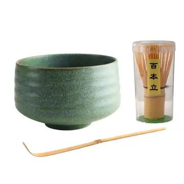 Matcha Set 20oz Matcha Bowl with Whisk and Scoop Nature Green JP (1/16)