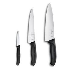 3-Piece Chef’s Set (8” Chef, 8” Carving, 3¼” Paring) – Black Swiss Classic