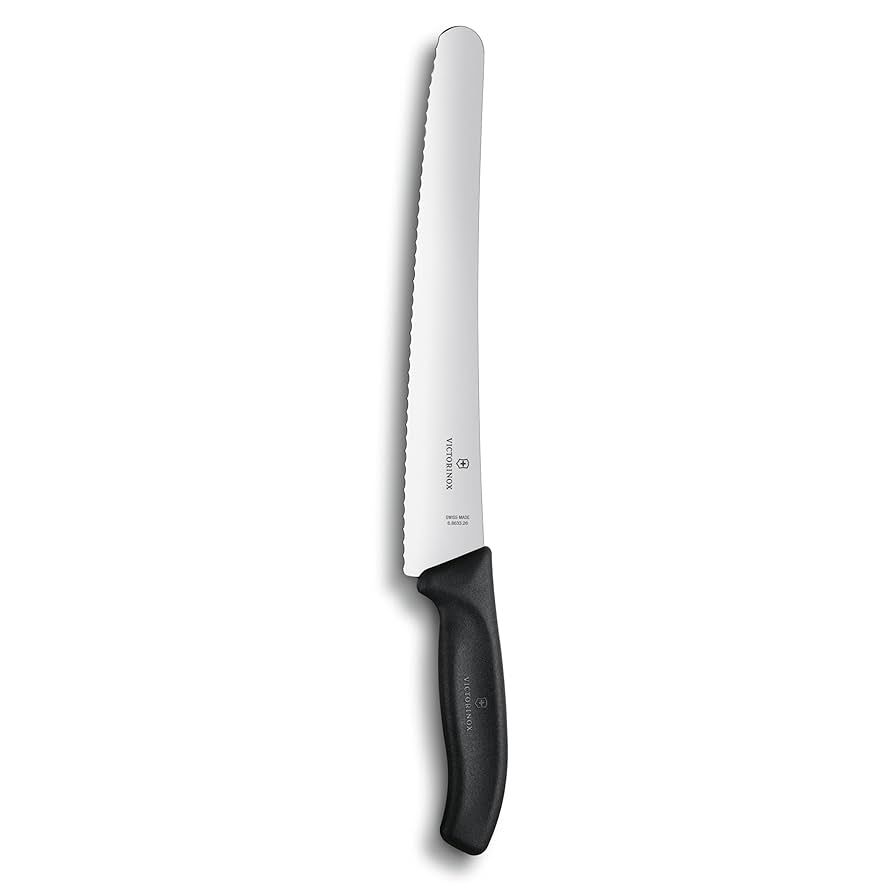 Bread Knife 10¼” Curved, Serrated Blade (Black) – Swiss Classic