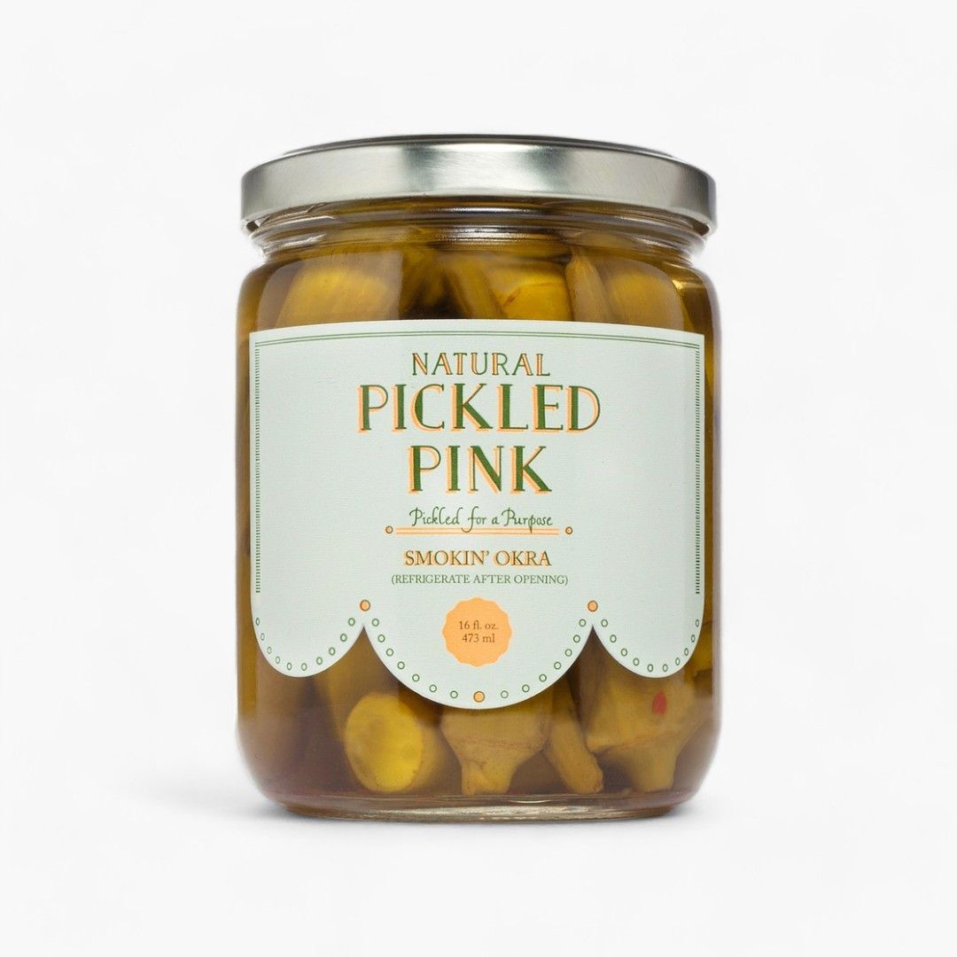 Smoking Okra Pickles | Pickled Pink