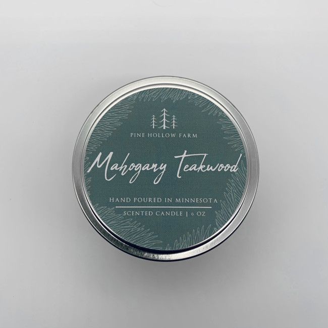 Mahogany Teakwood Wood Wick Candle | Pine Hollow Farm LLC