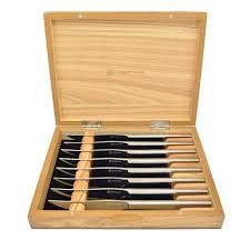 Wusthof Promo Stainless Eight Piece Steak Knife Set In Olivewood Chest
