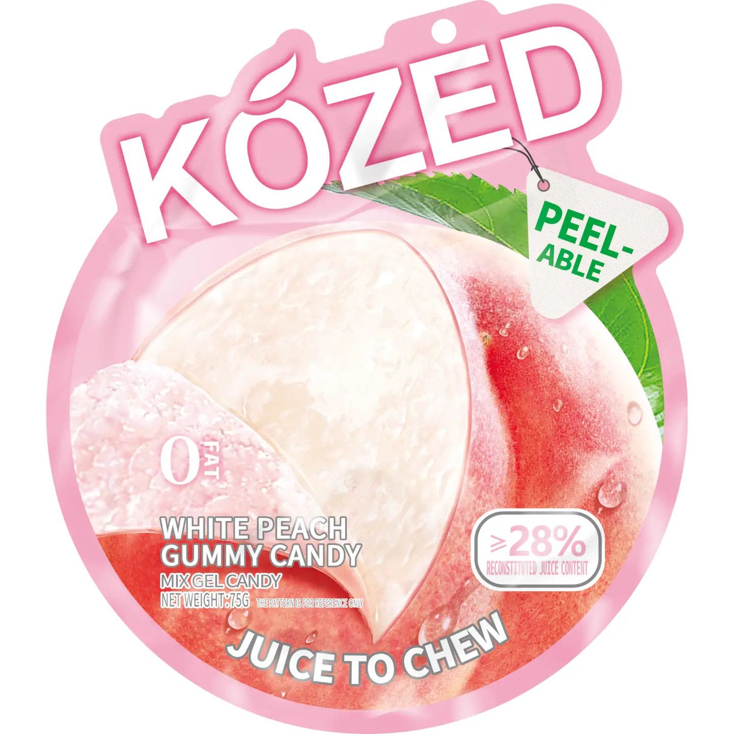 Kozed Peelable Gummy White Peach Candy