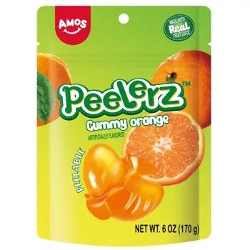 Amos Gummy Peelerz, Orange, 6oz
