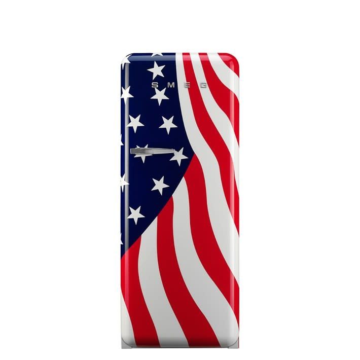 SMEG Retro Refrigerator | US Flag | Right Hinge | FAB28 | Drop Ship Only