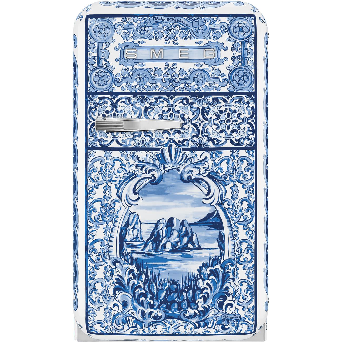 SMEG Retro Mini Cooler | Dolce &amp; Gabbana - Blu Mediterraneo | Right Hinge | FAB5 | Drop Ship Only