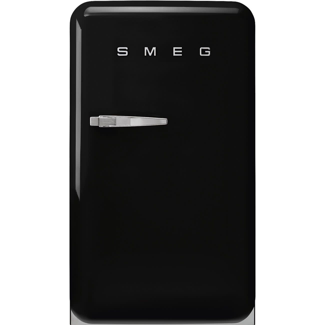 SMEG Retro Mini Fridge w /Int FZ | Black | Right Hinge | FAB10 | Drop Ship Only