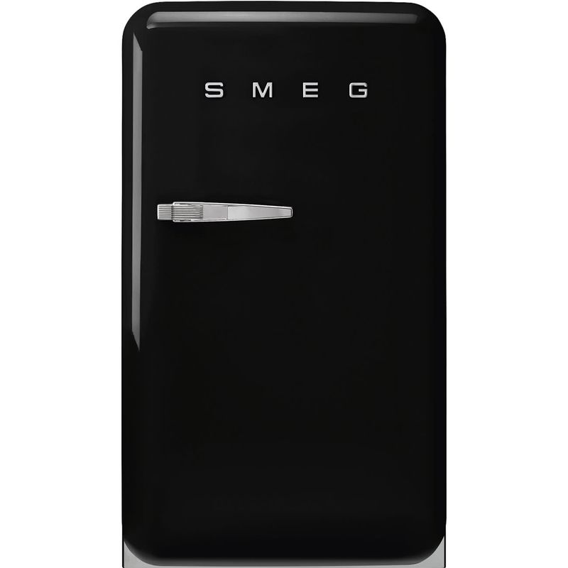 Retro Mini Fridge w /Int FZ | Black | Right Hinge | FAB10 | Smeg