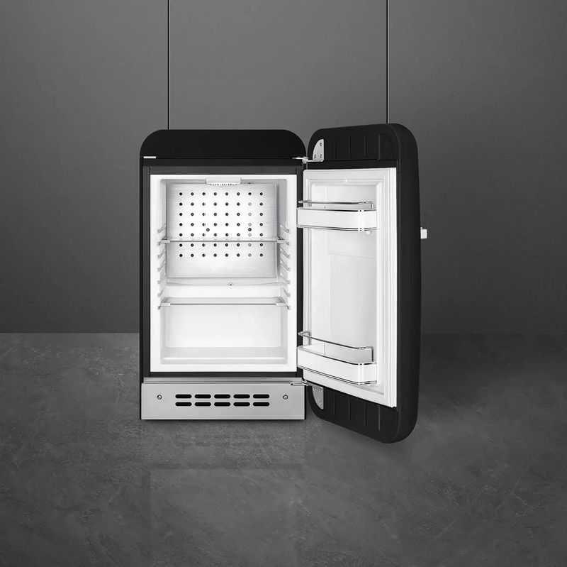 Retro Mini Cooler | Black | Left Hinge | FAB5 | Smeg