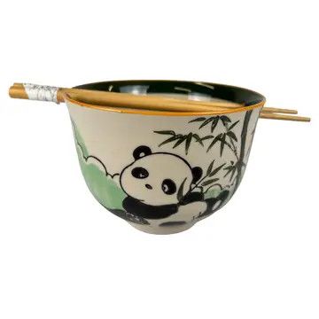 18oz 5&quot;D Donburi Bowl With Chopsticks Set Playful Panda Design | Urban Tokyo