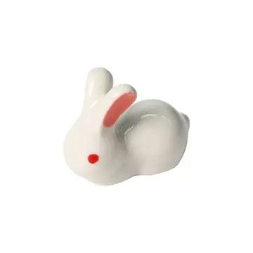 Rabbit Bunny Porcelain Chopsticks Rest 2&quot;L White | Urban Tokyo