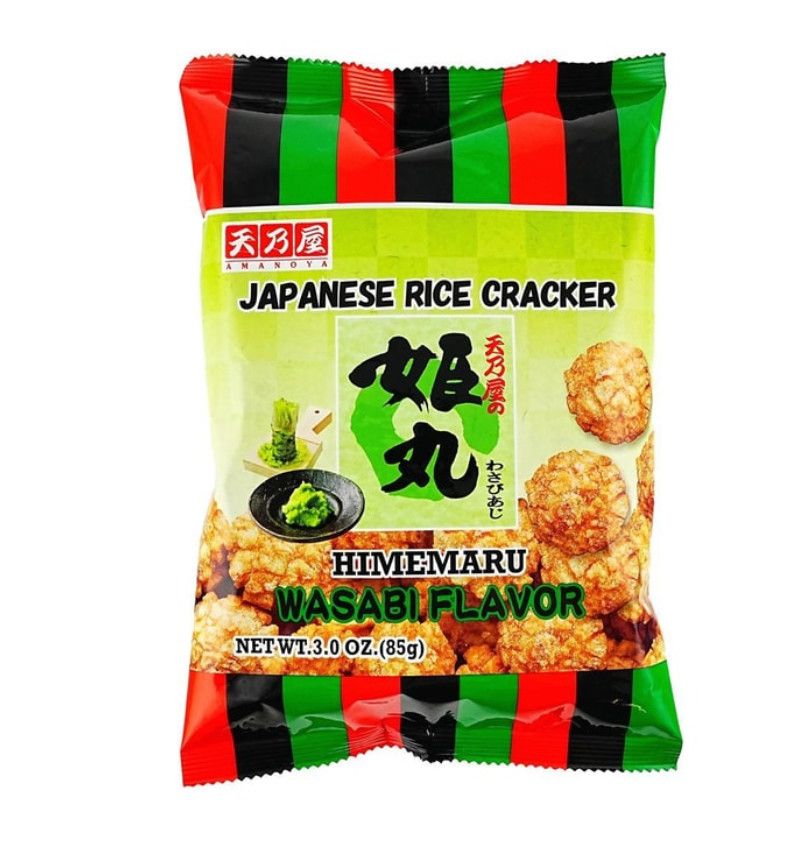 Himemaru Japanese Rice Crackers, Wasabi Flavor, 3 oz