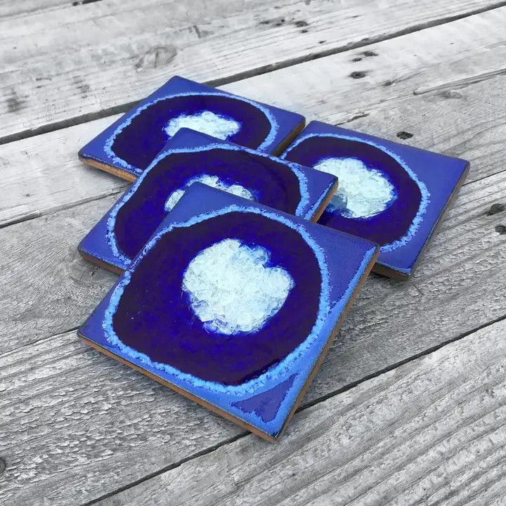Square Coaster - Cobalt| Dock 6 Pottery