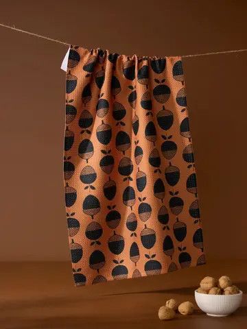 Acorn Noir Tea Towel | Geometry