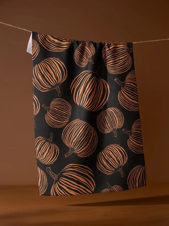 Pumpkin Noir Tea Towel | Geometry