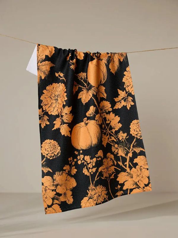 Haunted Harvest Orange Tea Towel | Geometry