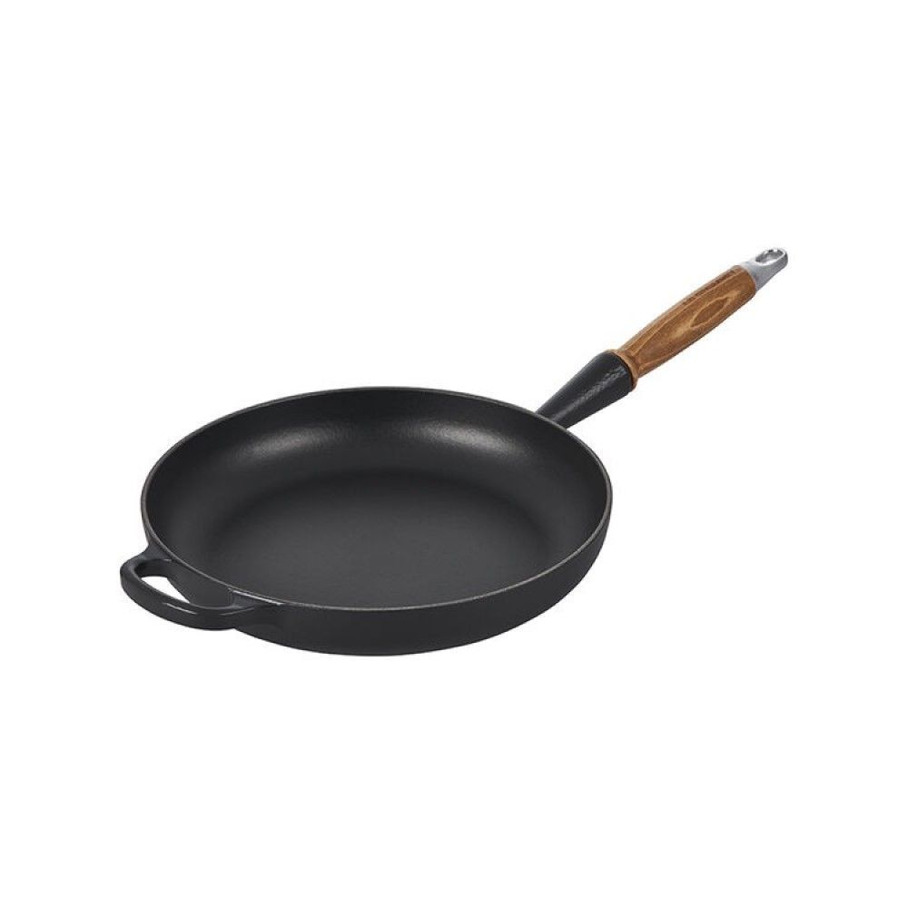 Signature Round Fry Pan 10.25 In Wood Handle Licorice, 10.25 in | Le Creuset