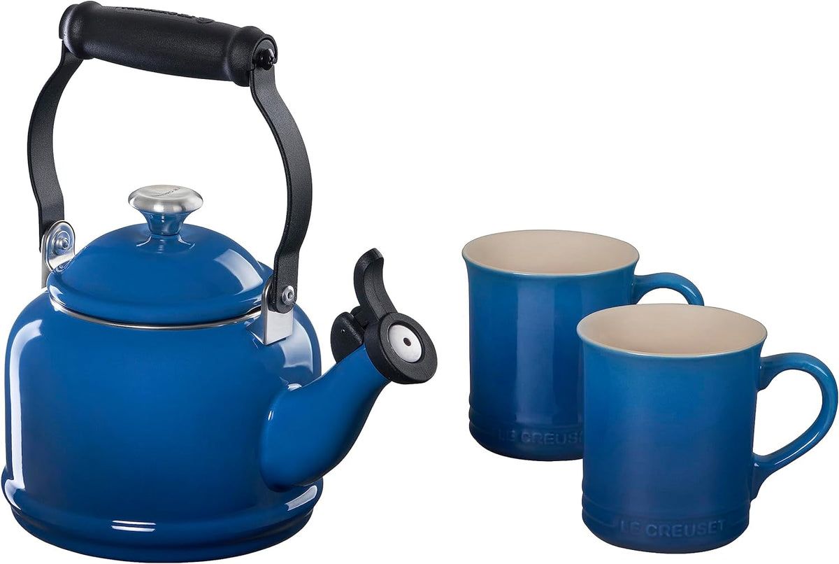 Demi Kettle w/ SS Knob &amp; 2 Mug Set - Marseille, 1.25 qt. Kettle &amp; (2) 14 oz. Mugs | Le Creuset