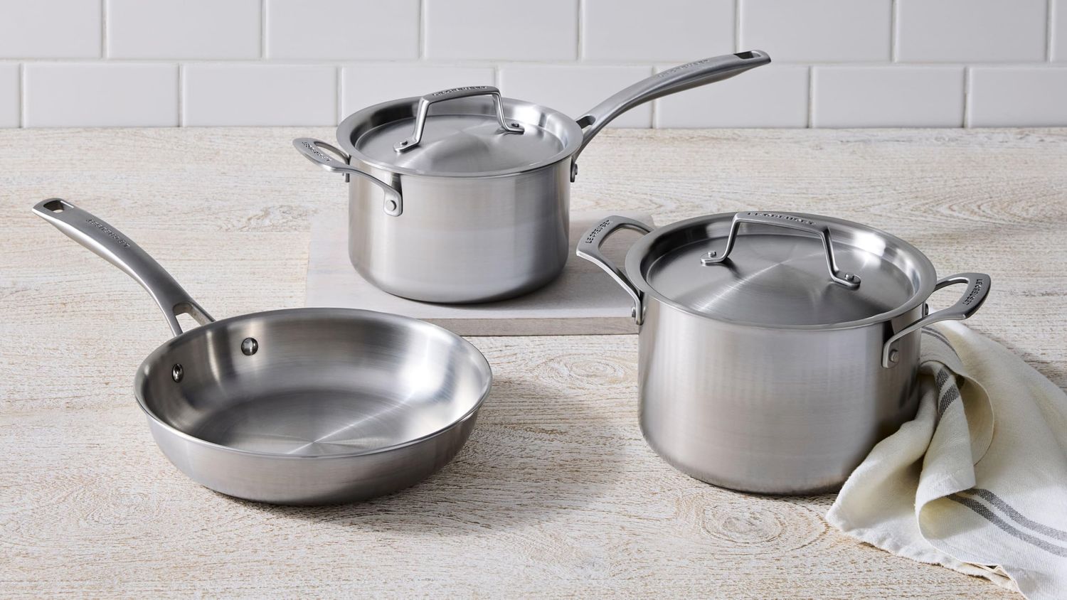 2 Piece Set Essential Stainless Steel (9.5&quot; &amp; 11&quot; Fry Pan) | Le Creuset