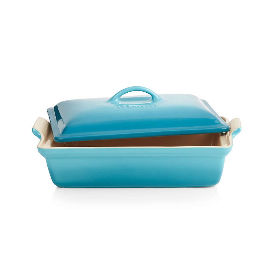 Heritage Covered Rectangular Casserole - Caribbean, 4 qt. (12&quot; x 9&quot;) | Le Creuset