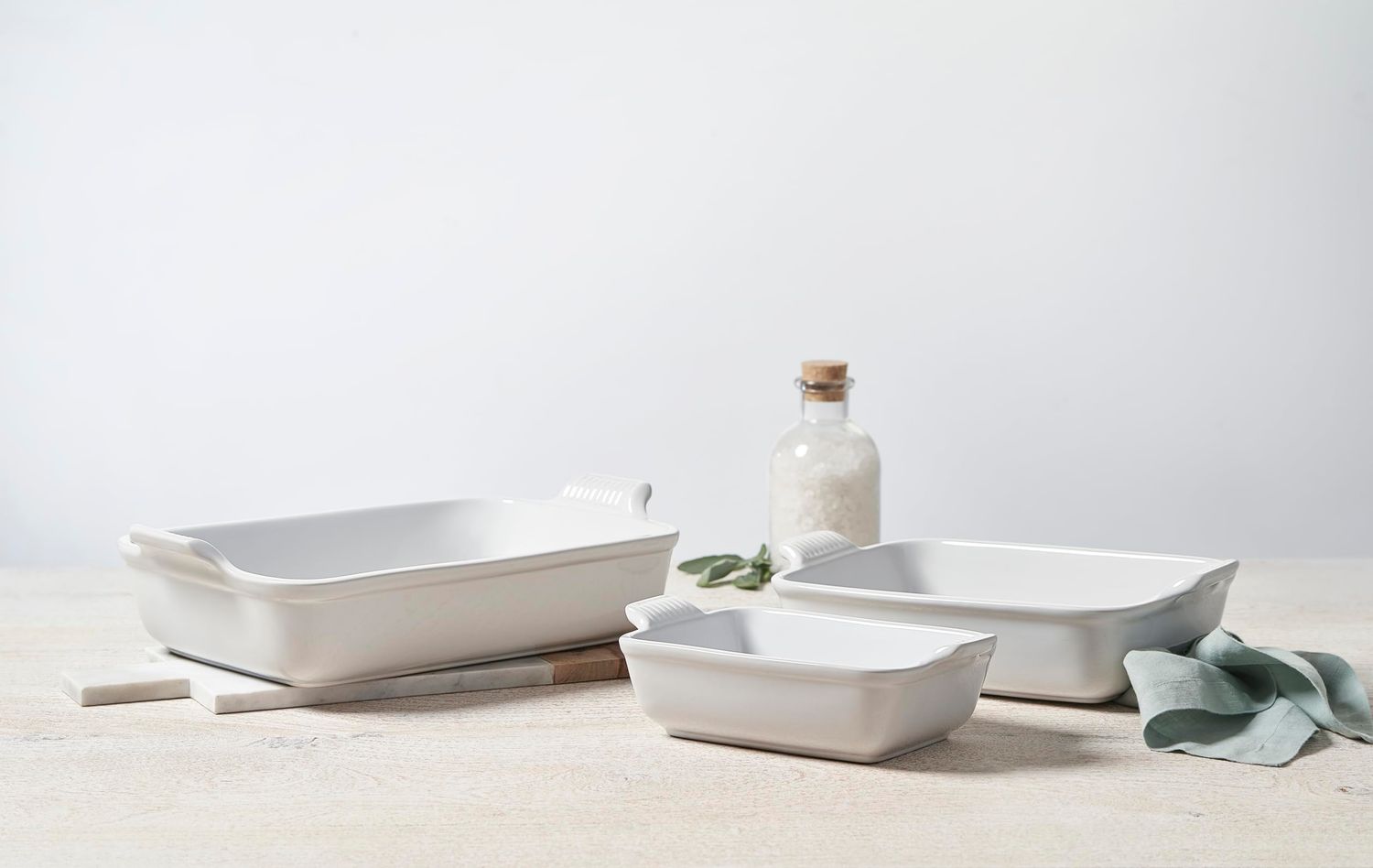 Heritage Set of 3 Rectangular Dishes - Oyster, 1.1 qt., 2.5 qt. &amp; 4 qt. | Le Creuset