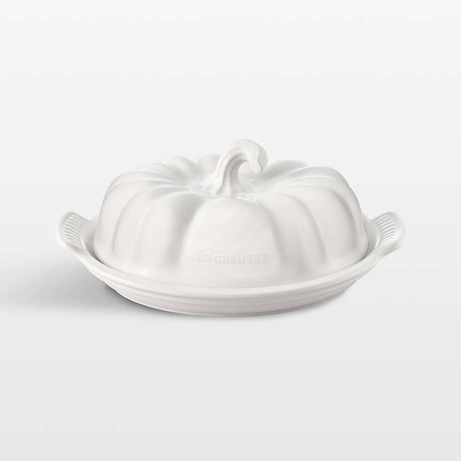 Pumpkin Butter Dish White, 8.3" x 5.6" x 3.7" | Le Creuset