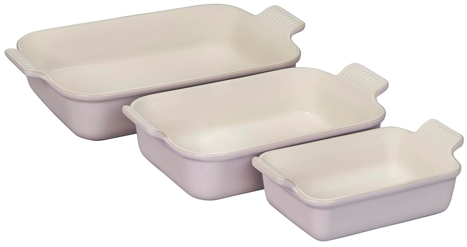 Heritage Set of 3 Rectangular Dishes - Shallot, 1.1 qt., 2.5 qt. &amp; 4 qt. | Le Creuset
