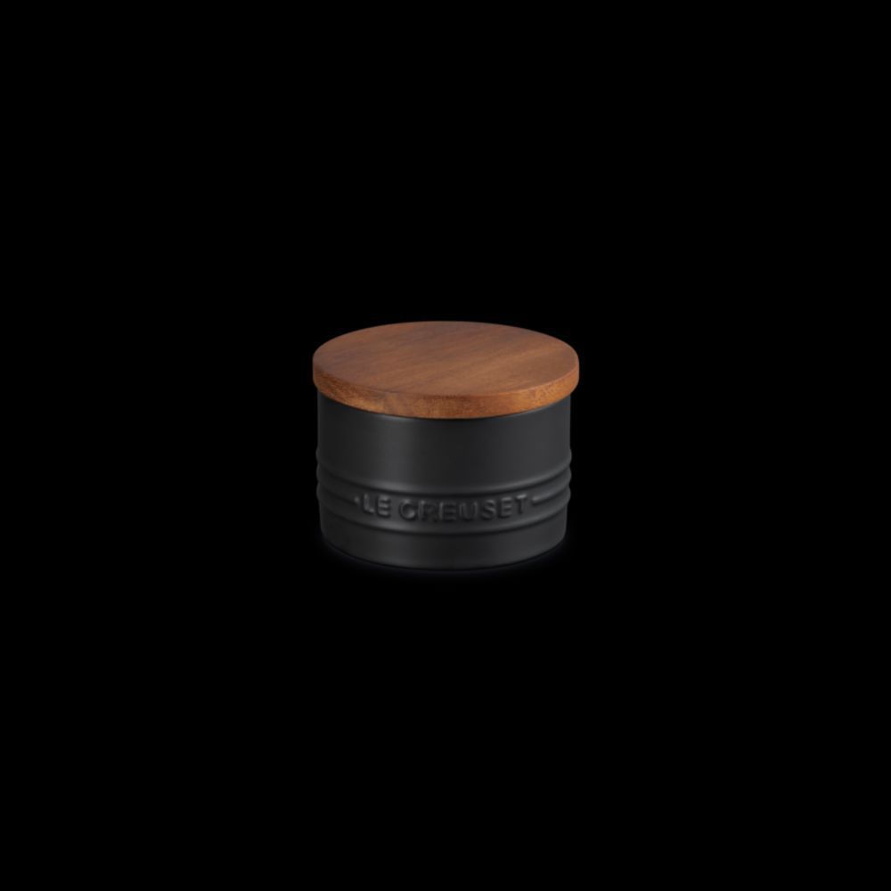 Salt Cellar with Wood Lid - Licorice, 7 oz. | Le Creuset