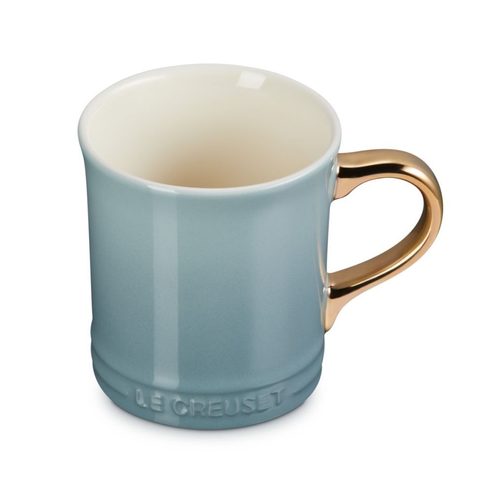 Mug with Gold Metallic Handle - Sea Salt, 14 oz. | Le Creuset