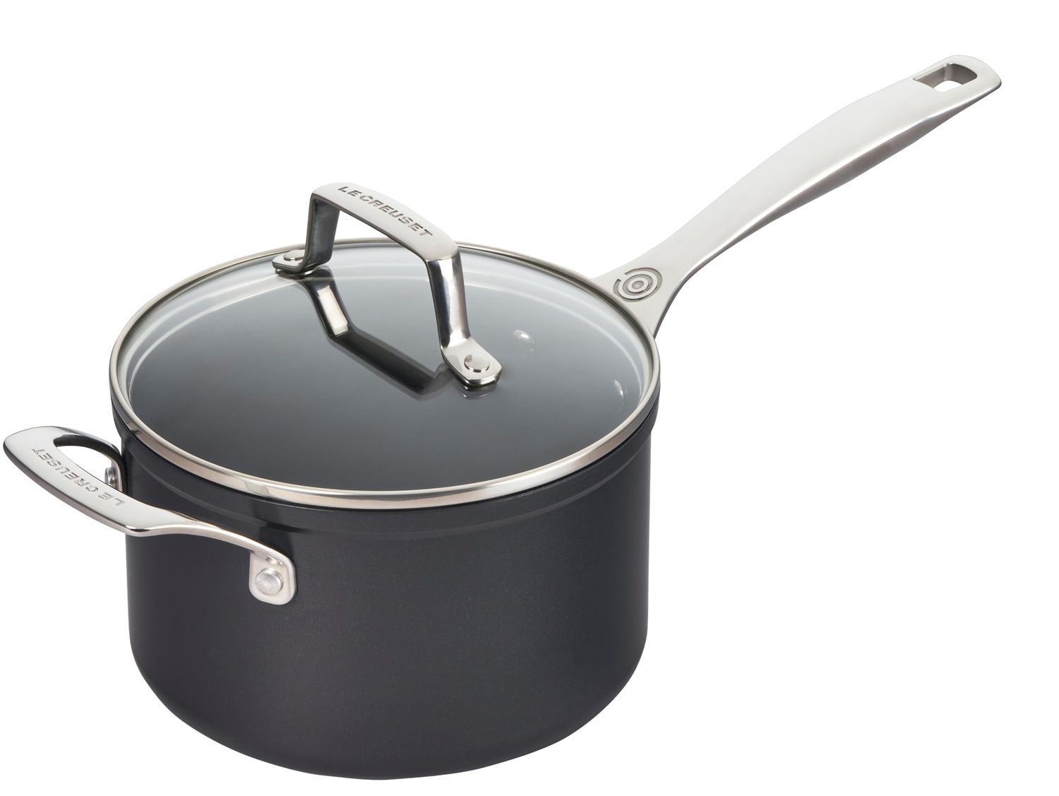 Essential Non-Stick Ceramic Saucepan with Glass Lid 3 Qt, 3 qt. | Le Creuset