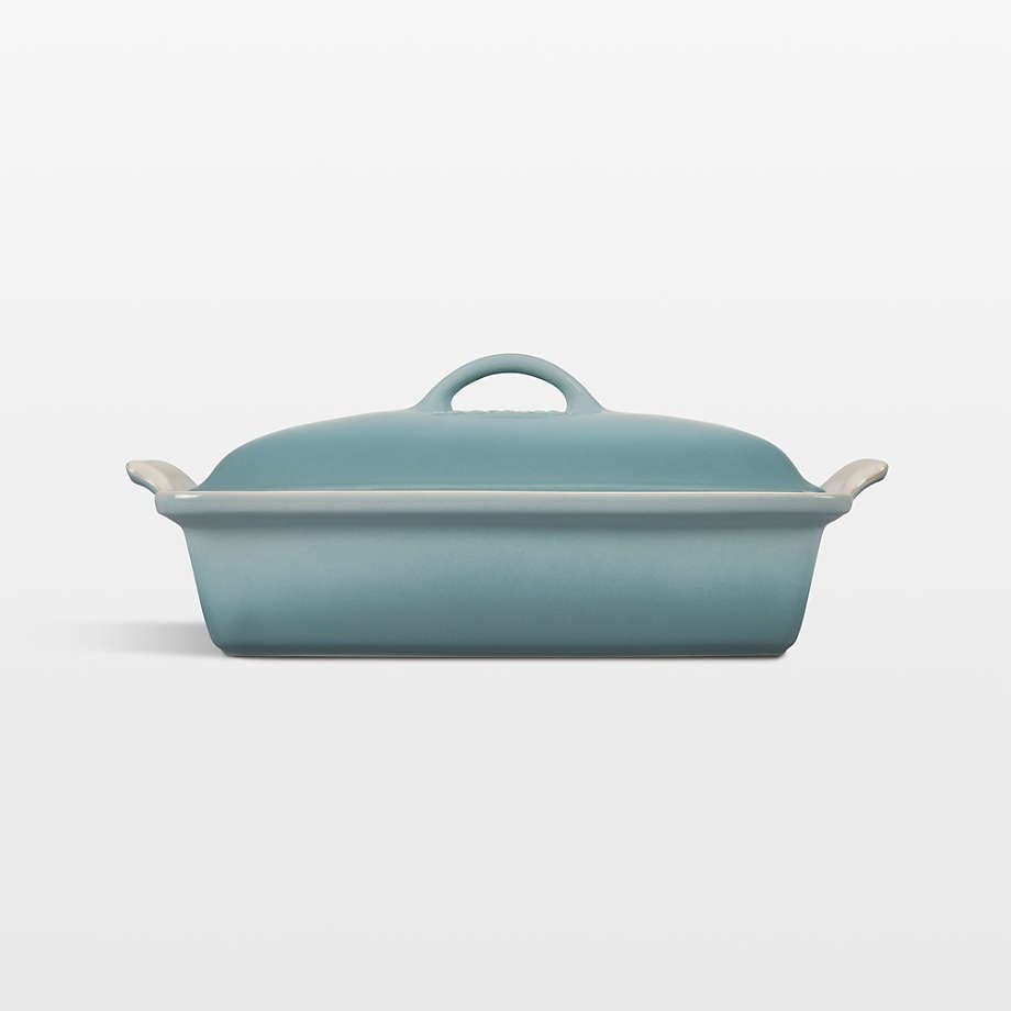 Heritage Covered Rectangular Casserole - Sea Salt, 4 qt. (12&quot; x 9&quot;) | Le Creuset
