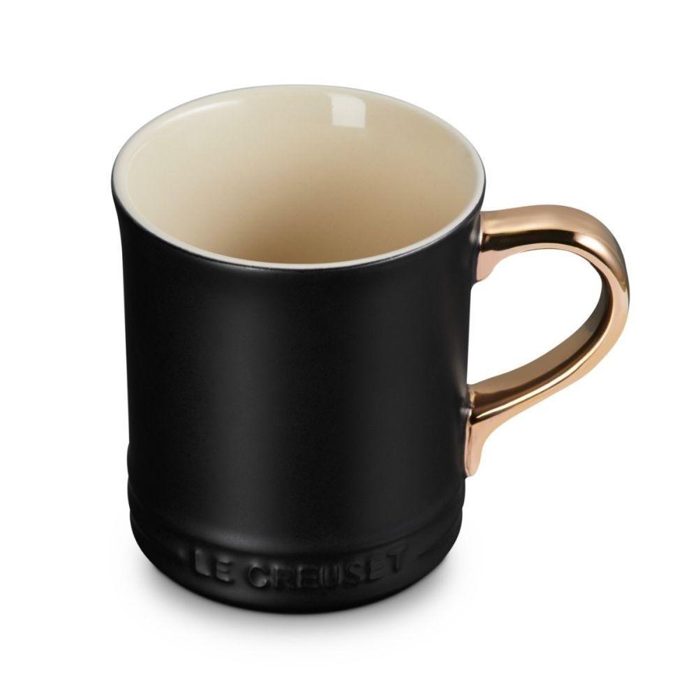 Mug with Gold Metallic Handle - Licorice, 14 oz. | Le Creuset