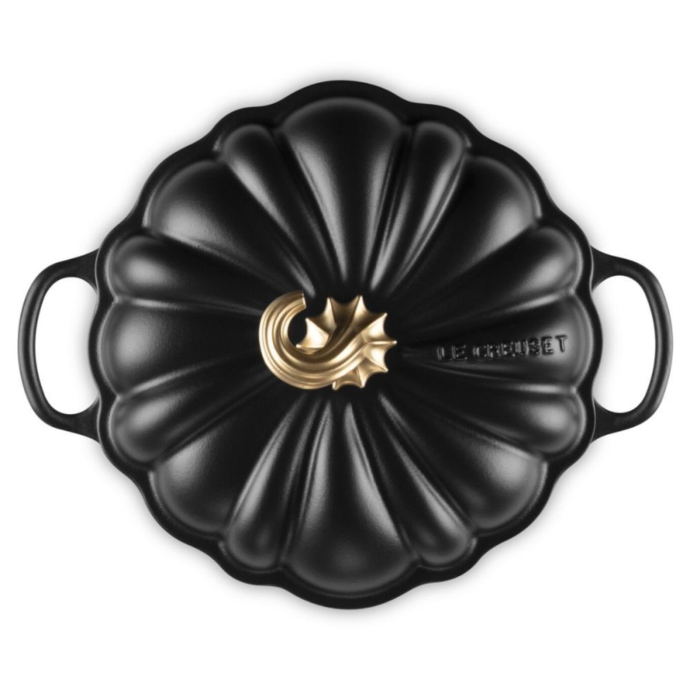 Figural Pumpkin Cocotte - Licorice w/ Gold Figural Knob, 4 qt. | Le Creuset