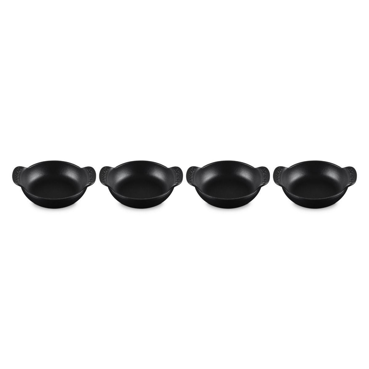 Set of 4 Mini Round Braiser Base 1/3 QT Matte Black | Le Creuset