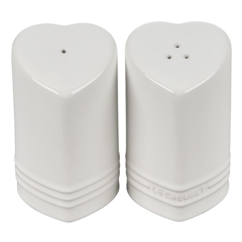 Figural Heart Salt &amp; Pepper Shaker Set of 2 - White, 4 oz. each | Le Creuset