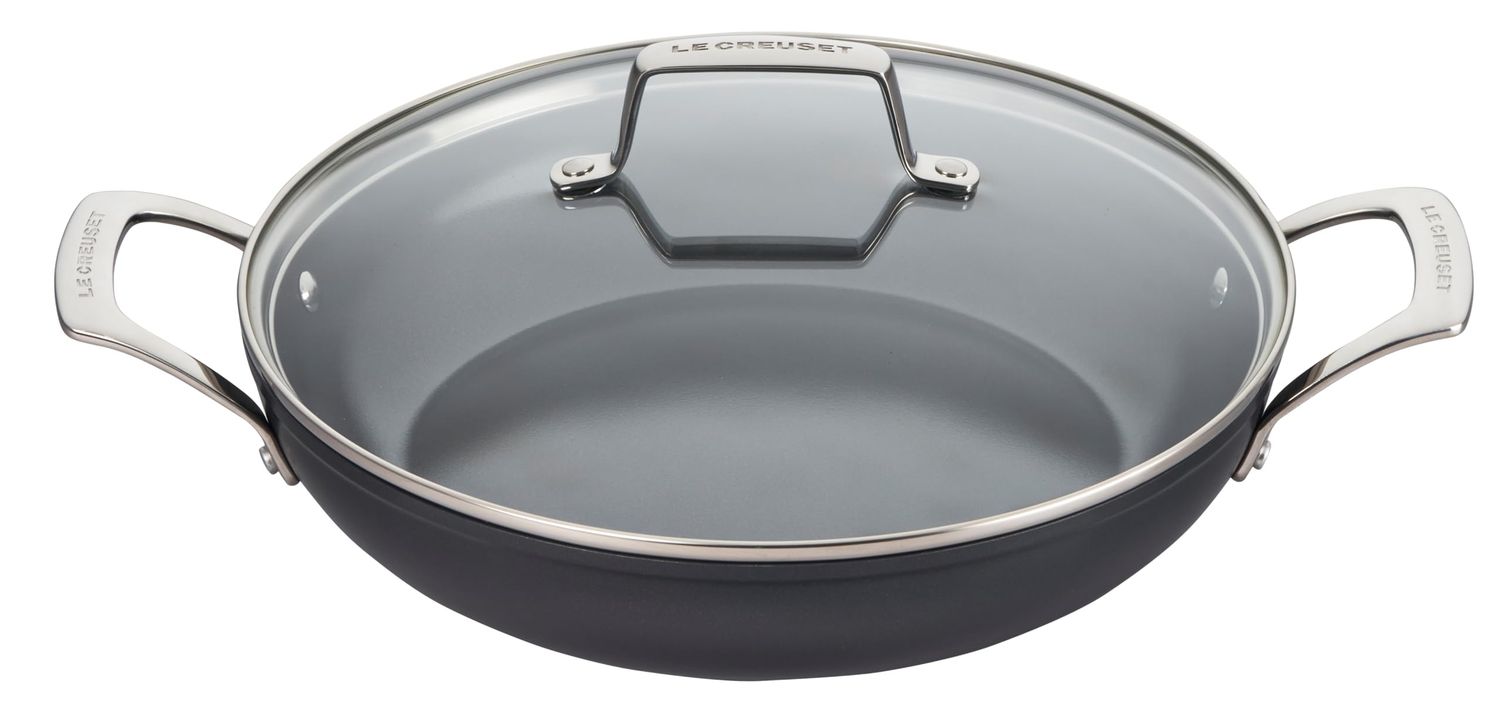 Essential Non-Stick Ceramic Shallow Braiser with Glass Lid 3.5 Qt, 3.5 qt. | Le Creuset