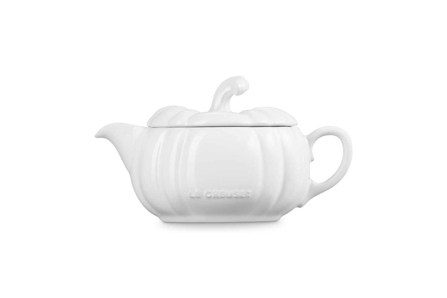 Pumpkin Gravy Boat with Lid - White, 14 oz. | Le Creuset