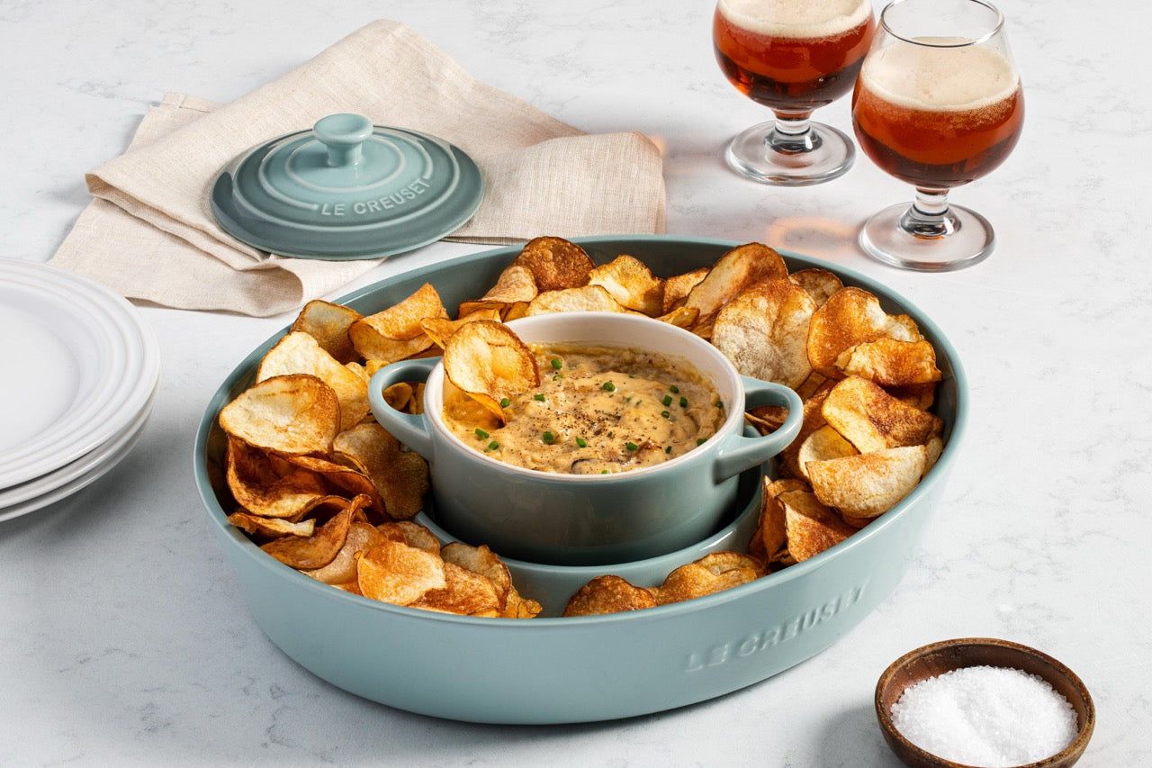 Chip and Dip Platter - Sea Salt, 13&quot; | Le Creuset
