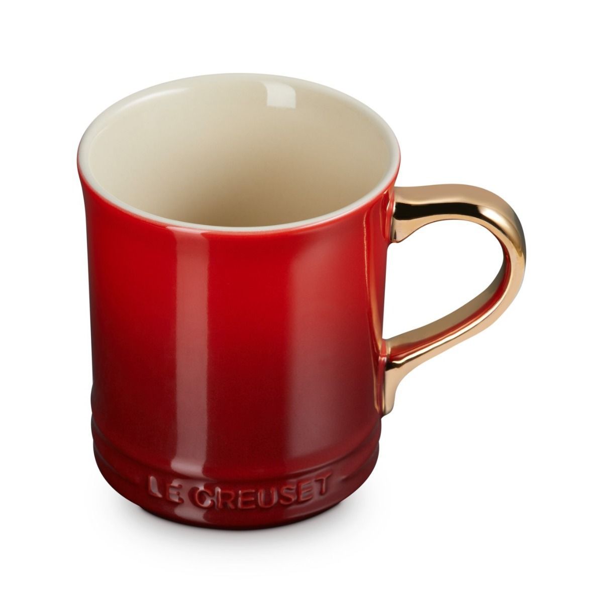 Mug with Gold Metallic Handle - Cerise, 14 oz. | Le Creuset