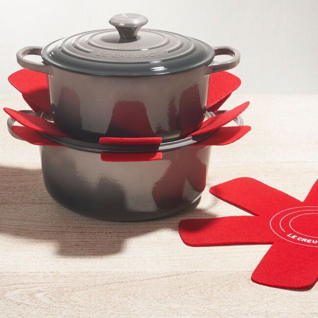 Set of 3 Felt Cookware Protectors - Black, Set of 3 - 15.75&quot; diameter | Le Creuset