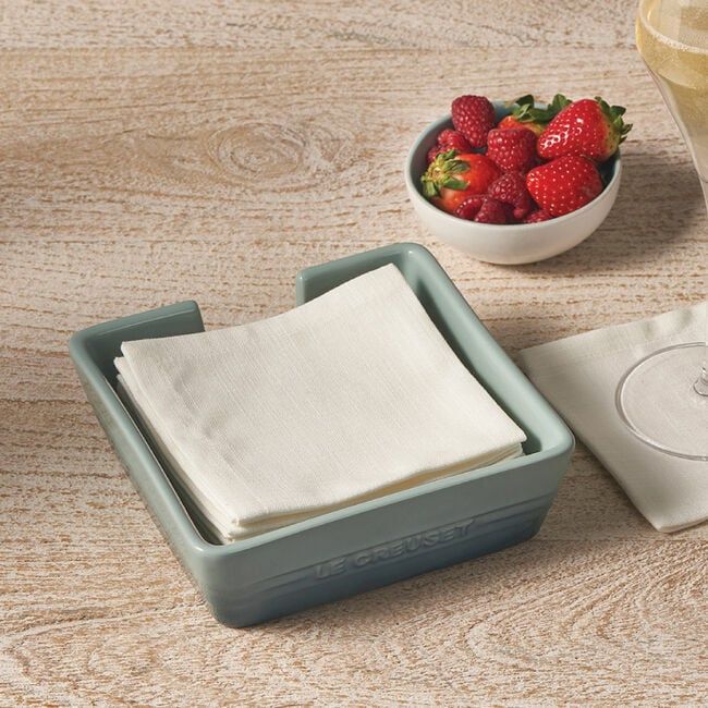 Cocktail Napkin Holder - Sea Salt, 5.8&quot; x 5.8&quot; | Le Creuset