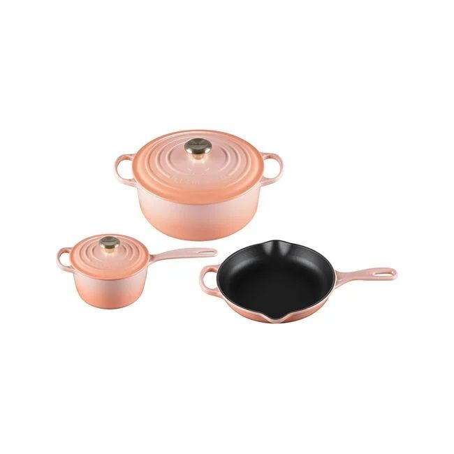 5 Piece Signature Set - Flame (5.5 qt. Sig. RDO, 1.75 qt. Sig. Saucepan, 9&quot; Sig. Skillet) | Le Creuset