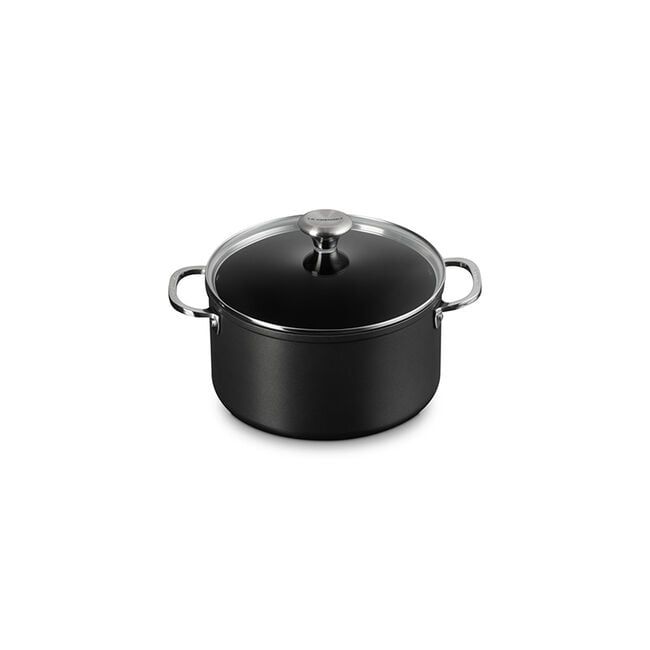 Toughened Nonstick PRO 6-1/3 qt. Stockpot with Glass Lid, 6.3 qt. | Le Creuset