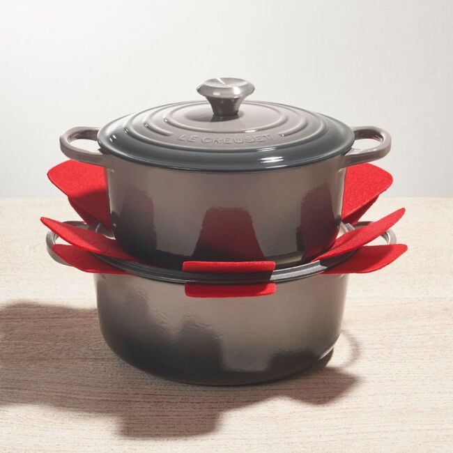 Set of 3 Felt Cookware Protectors - Cerise, Set of 3 - 15.75&quot; diameter | Le Creuset