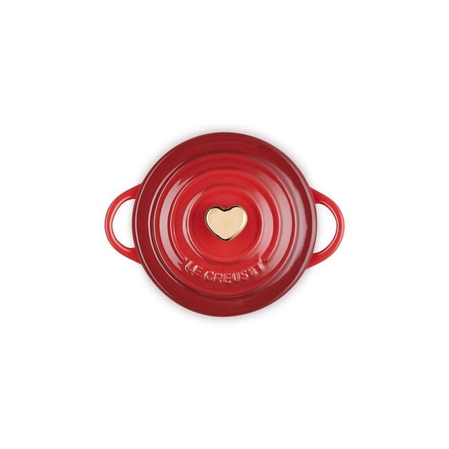 Mini Round Cocotte with Rose Gold Heart Knob - White, 8 oz. | Le Creuset
