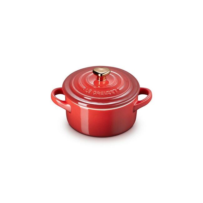 Holly Mini Cocotte with Gold Detail - Cerise