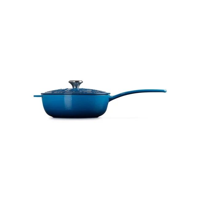 Holly Traditional Saucier with Gold Knob - Coastal Blue, 2.25 qt. | Le Creuset