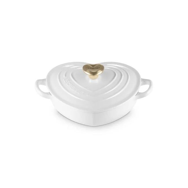 Light Gold Figural Heart Knob, 47 MM | Le Creuset