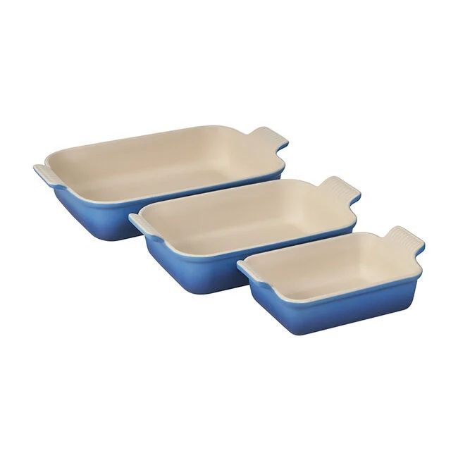 Heritage Set of 3 Rectangular Dishes - Artichaut, 1.1 qt., 2.5 qt. &amp; 4 qt. | Le Creuset