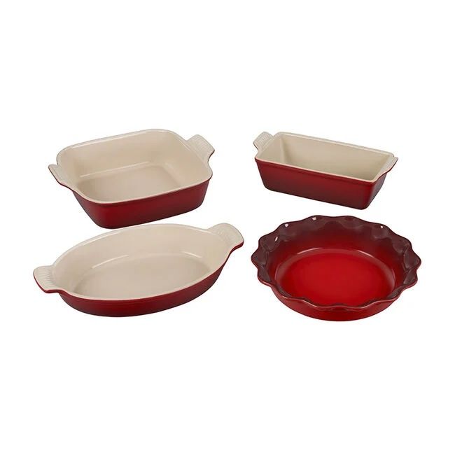 4 Piece Heritage Bakeware Set - Marseille (9-inch Loaf Pan, 9-inch Pie Dish, 3 qt. Square Baking Dish and  1 3/4qt. Oval Baking Dish) | Le Creuset